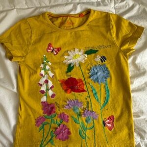 Mini Boden Yellow Wildflower Kids T-Shirt